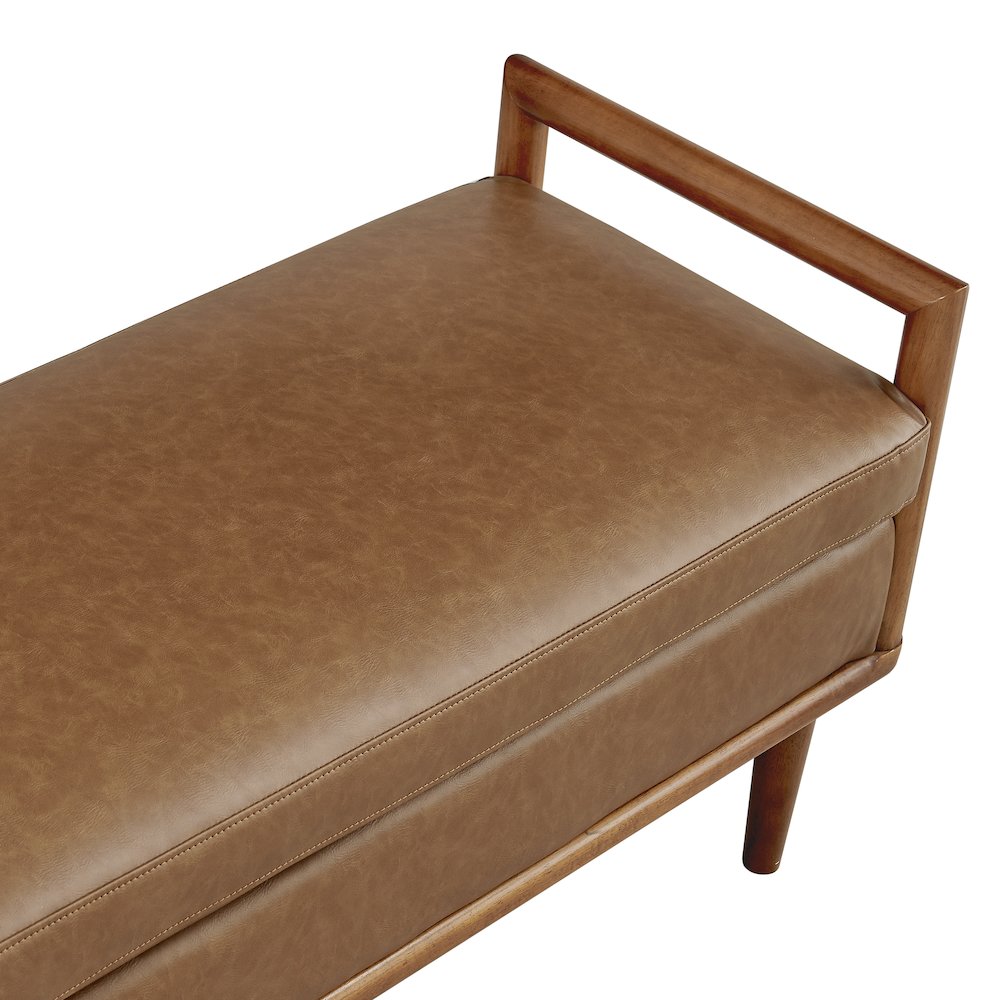 William Faux Leather Bench. Picture 5