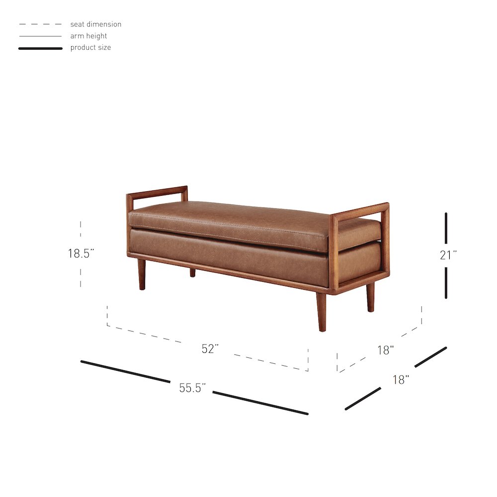 William Faux Leather Bench. Picture 11