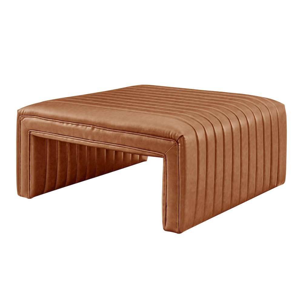 Atkinson Faux Leather Coffee Table/Ottoman. Picture 1