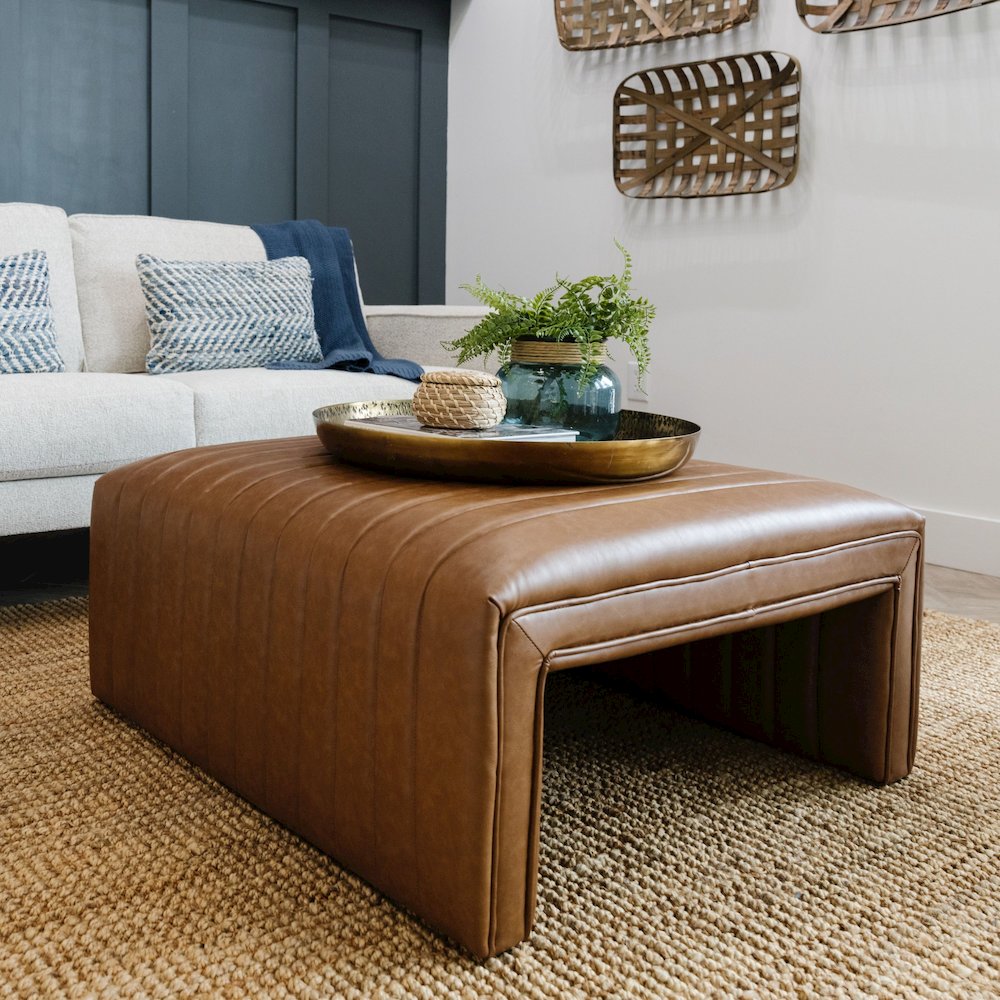 Atkinson Faux Leather Coffee Table/Ottoman. Picture 10