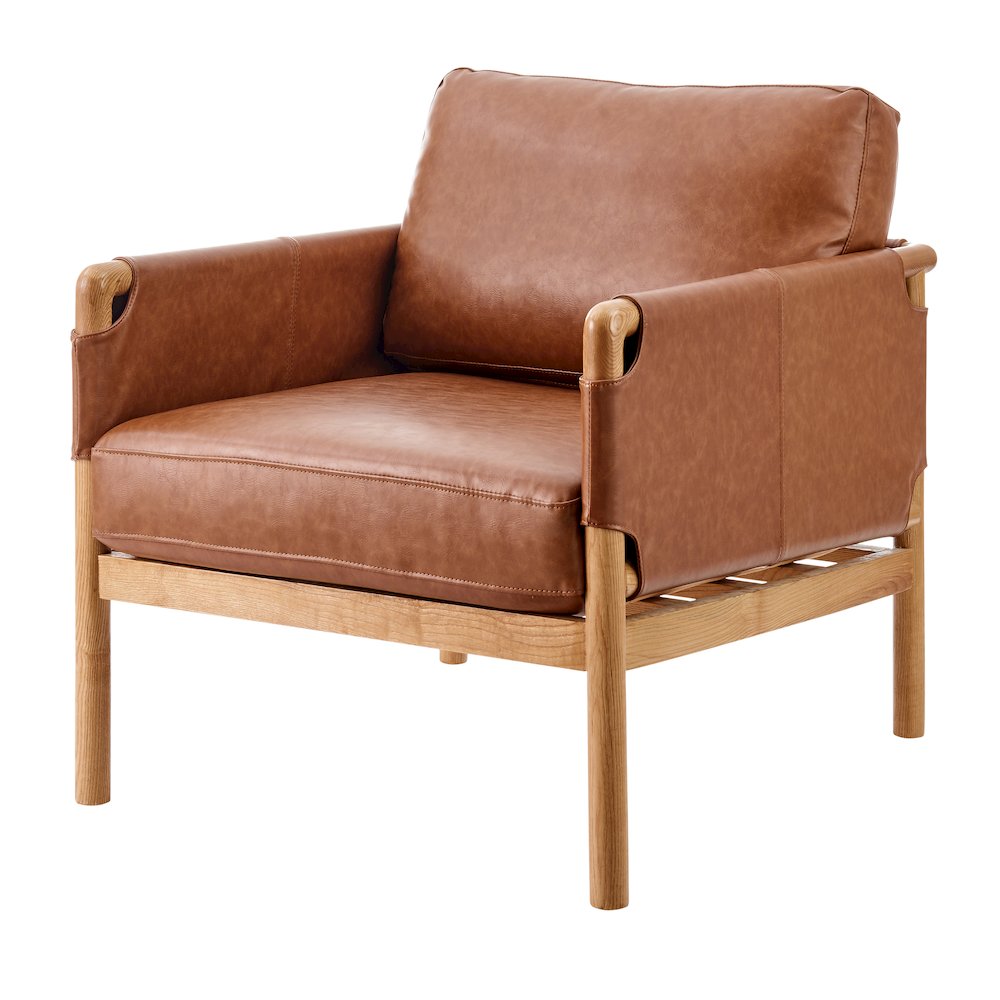 Barclay Faux Leather Accent Arm Chair. Picture 1