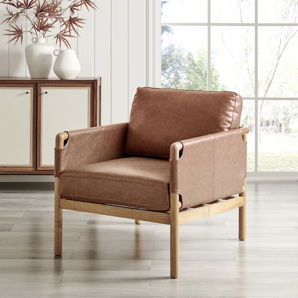 Barclay Faux Leather Accent Arm Chair. Picture 10