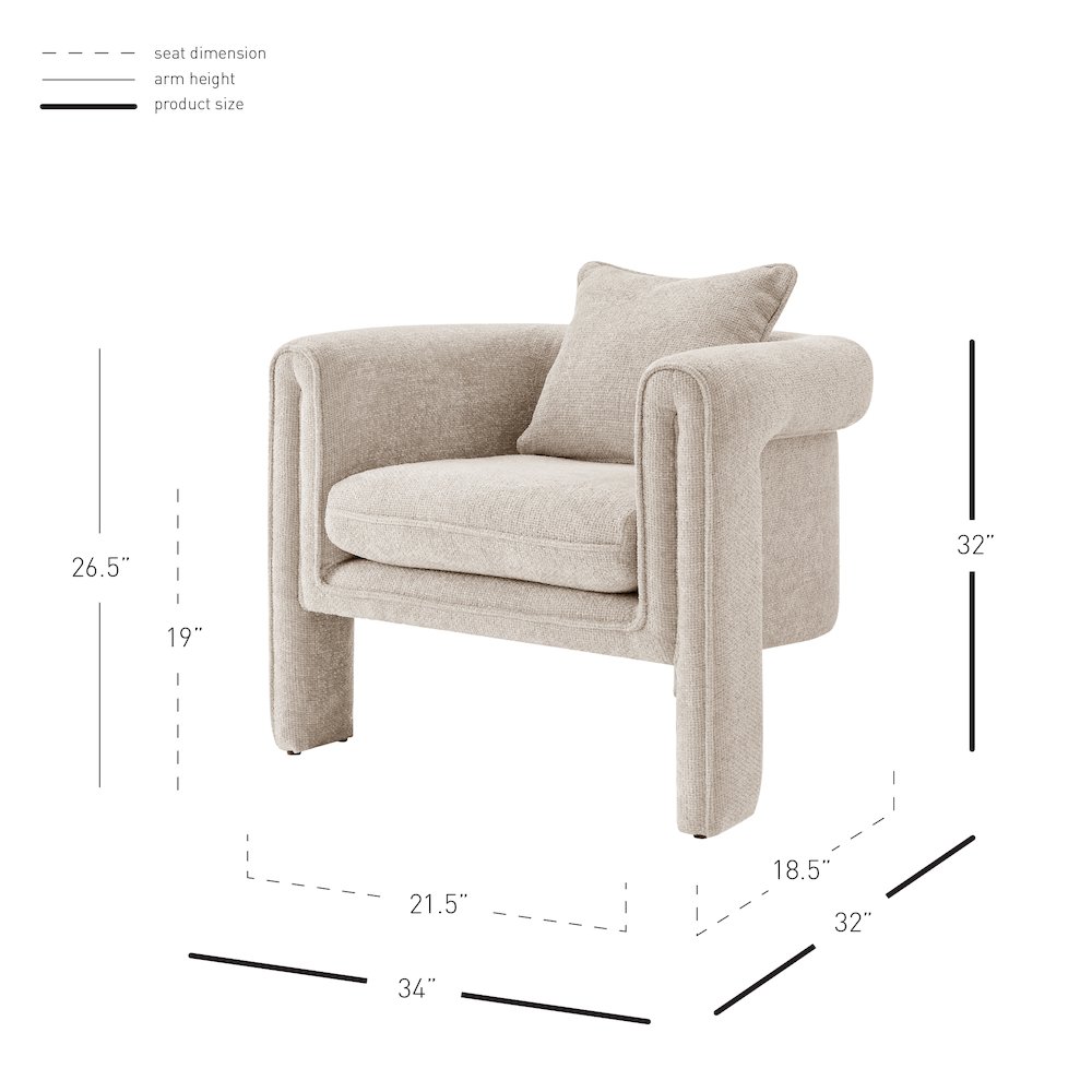 Heidi Chenille Accent Arm Chair. Picture 12