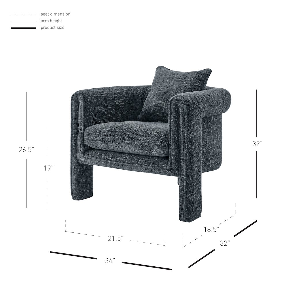 Heidi Chenille Accent Arm Chair. Picture 11