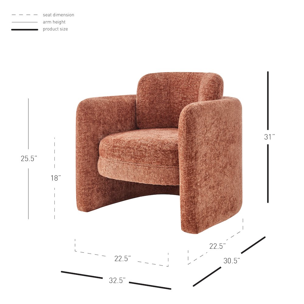 Deryll Chenille Accent Arm Chair. Picture 11
