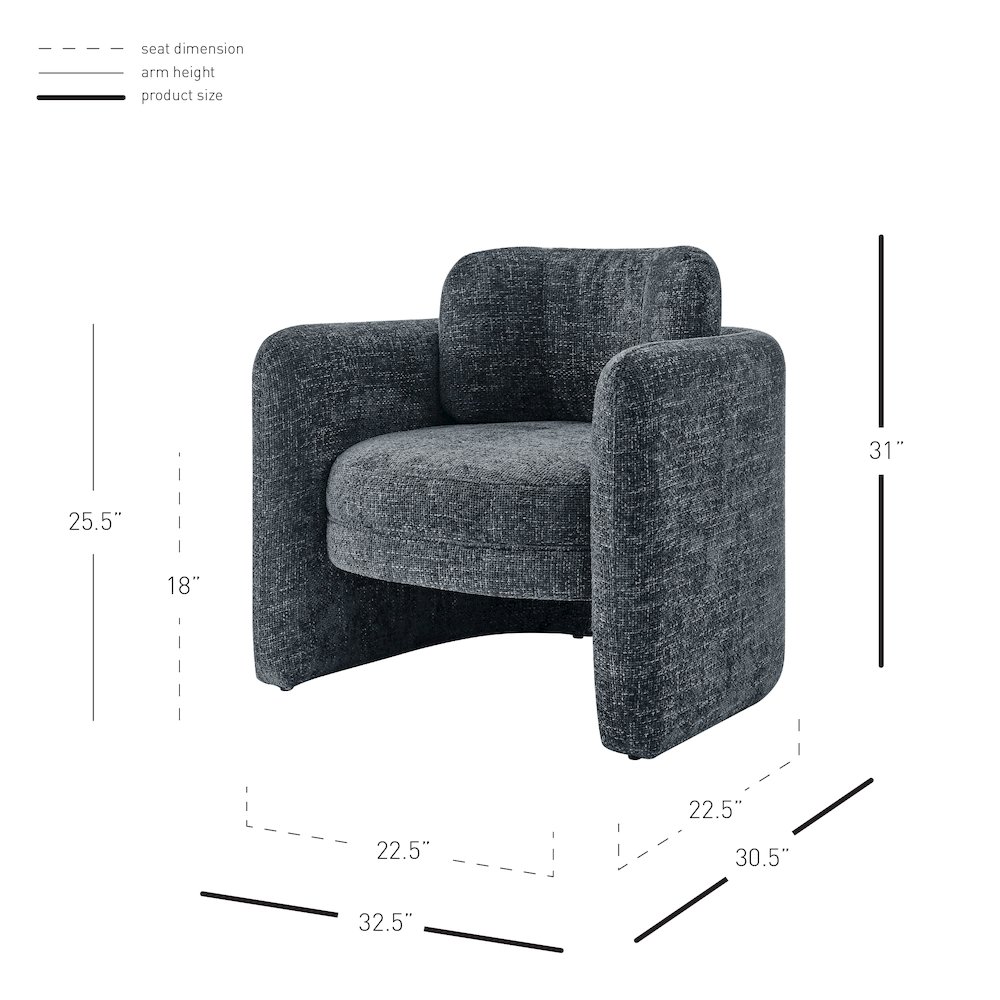 Deryll Chenille Accent Arm Chair. Picture 11
