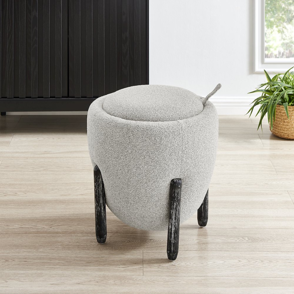 Murphy Chenille Storage Ottoman, Horizon Gray. Picture 9