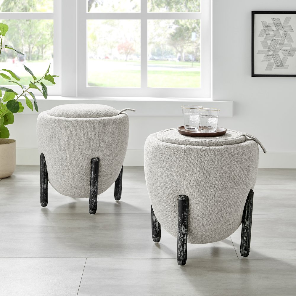 Murphy Chenille Storage Ottoman, Horizon Gray. Picture 10