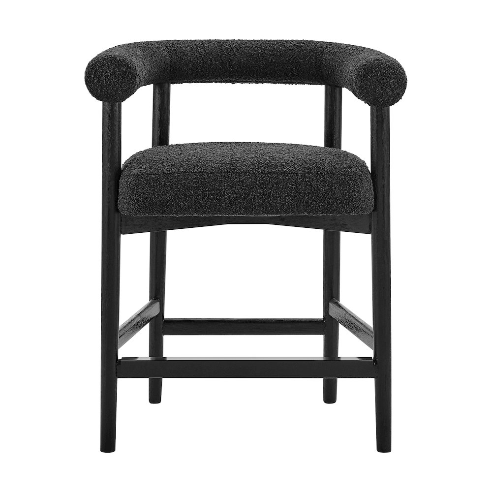 Keanu Boucle Counter Stool Black Legs. Picture 2