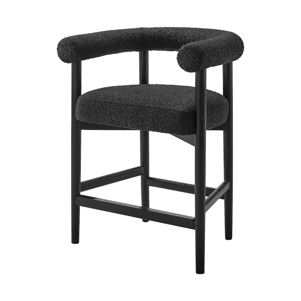 Keanu Boucle Counter Stool Black Legs. Picture 1