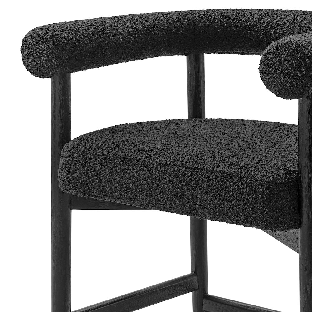 Keanu Boucle Counter Stool Black Legs. Picture 7