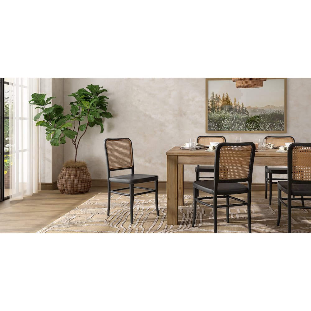 Sonora Rattan Dining Side Chair Wood Seat (Set of 2). Picture 9