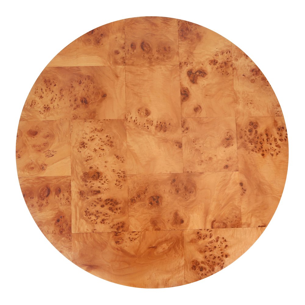 Arsenio Burl Wood Round Coffee Table. Picture 2