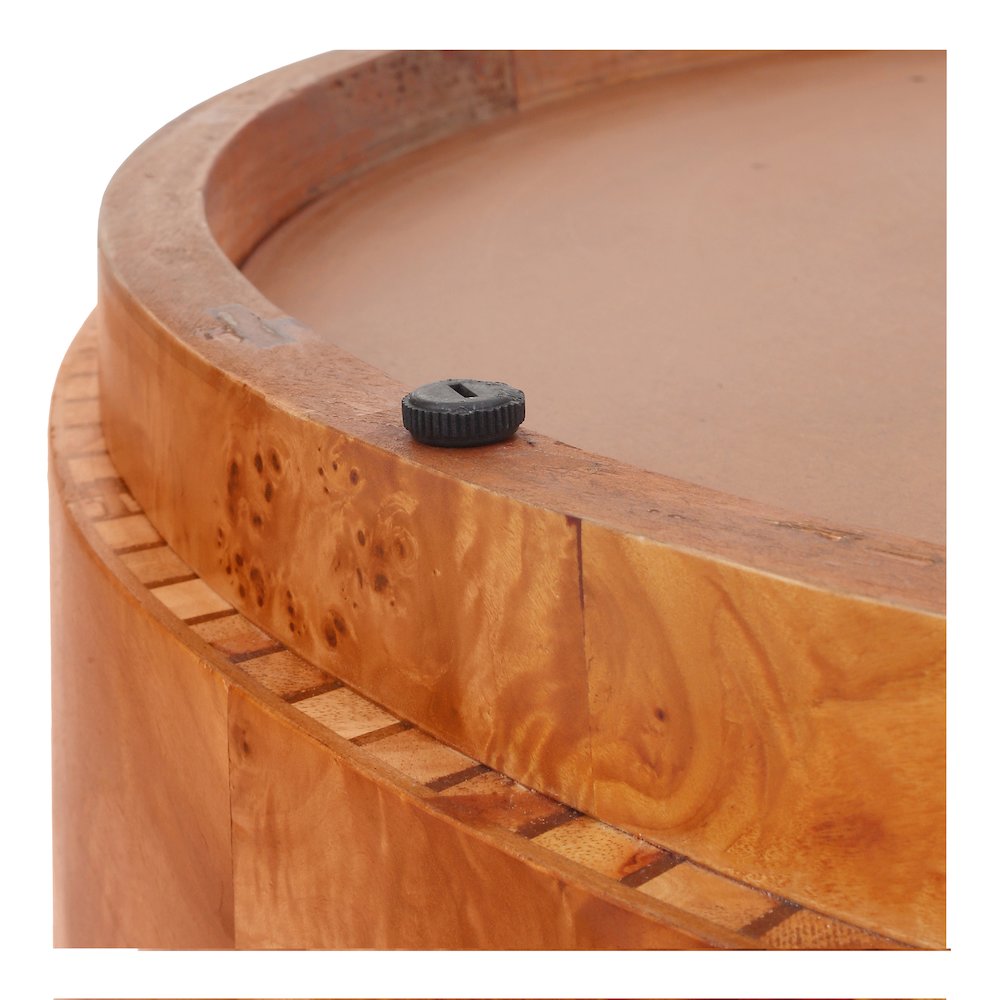 Arsenio Burl Wood Round Coffee Table. Picture 4