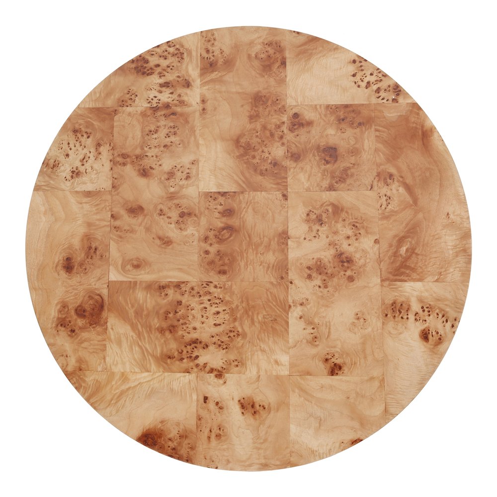 Arsenio Burl Wood Round Coffee Table. Picture 2