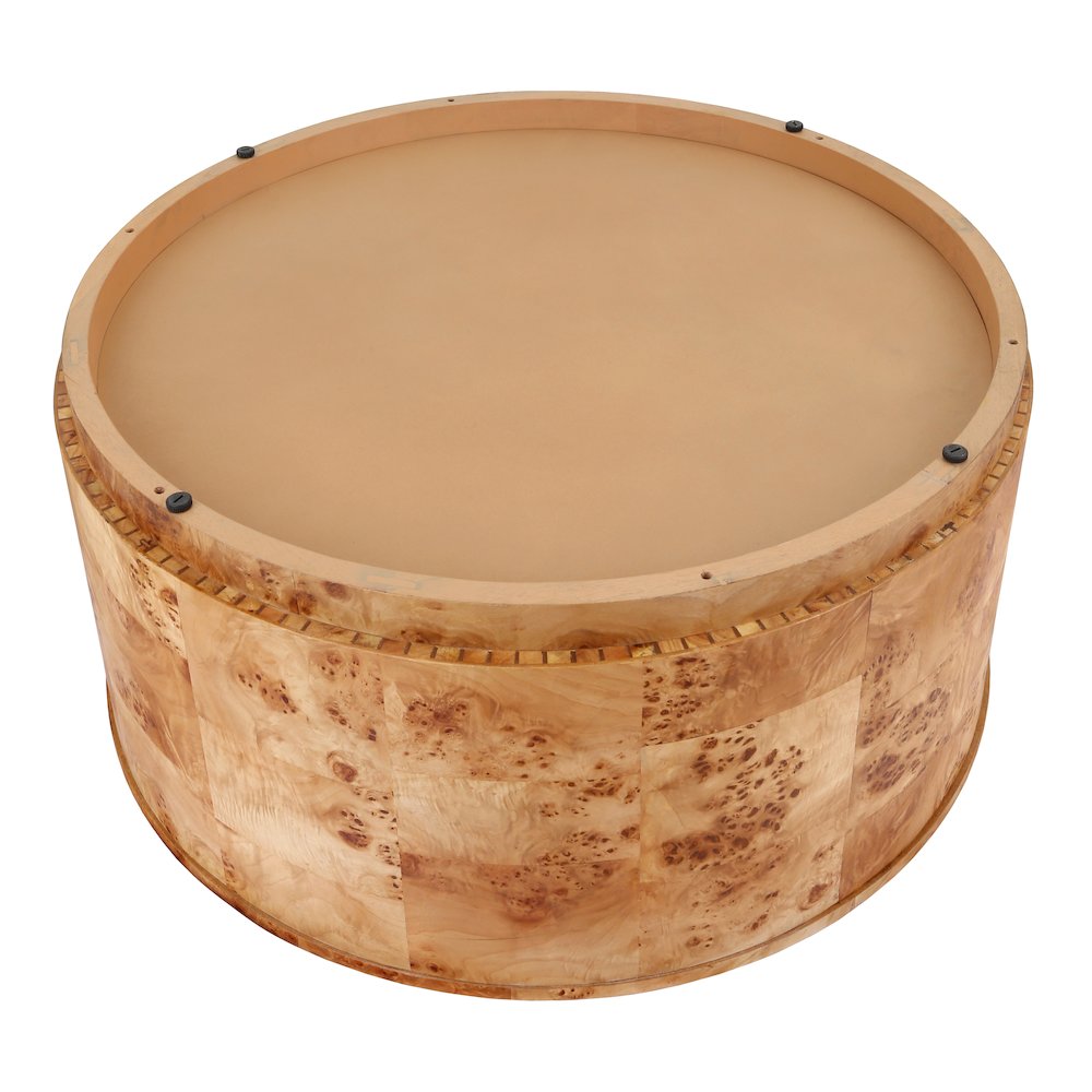 Arsenio Burl Wood Round Coffee Table. Picture 3