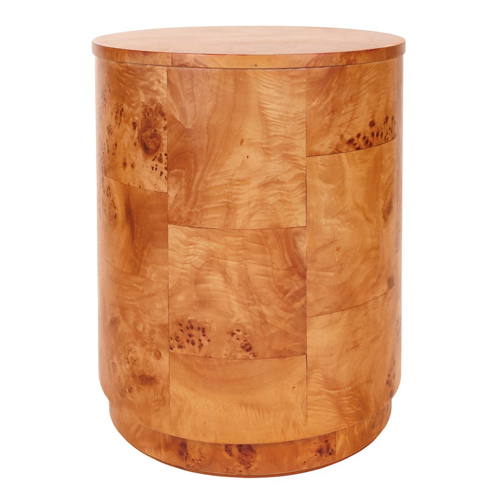 Arsenio Burl Wood Round Side/End Table. Picture 1