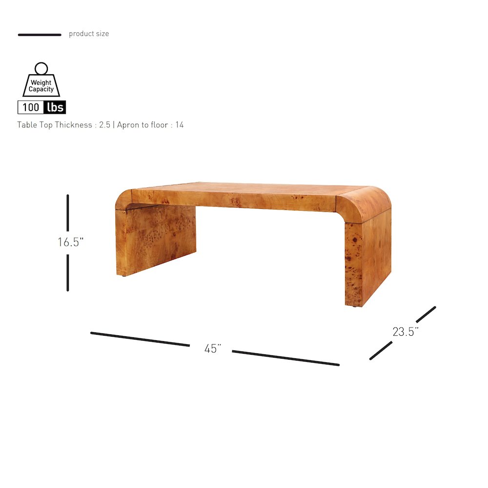 Adriel Burl Wood Coffee Table. Picture 8