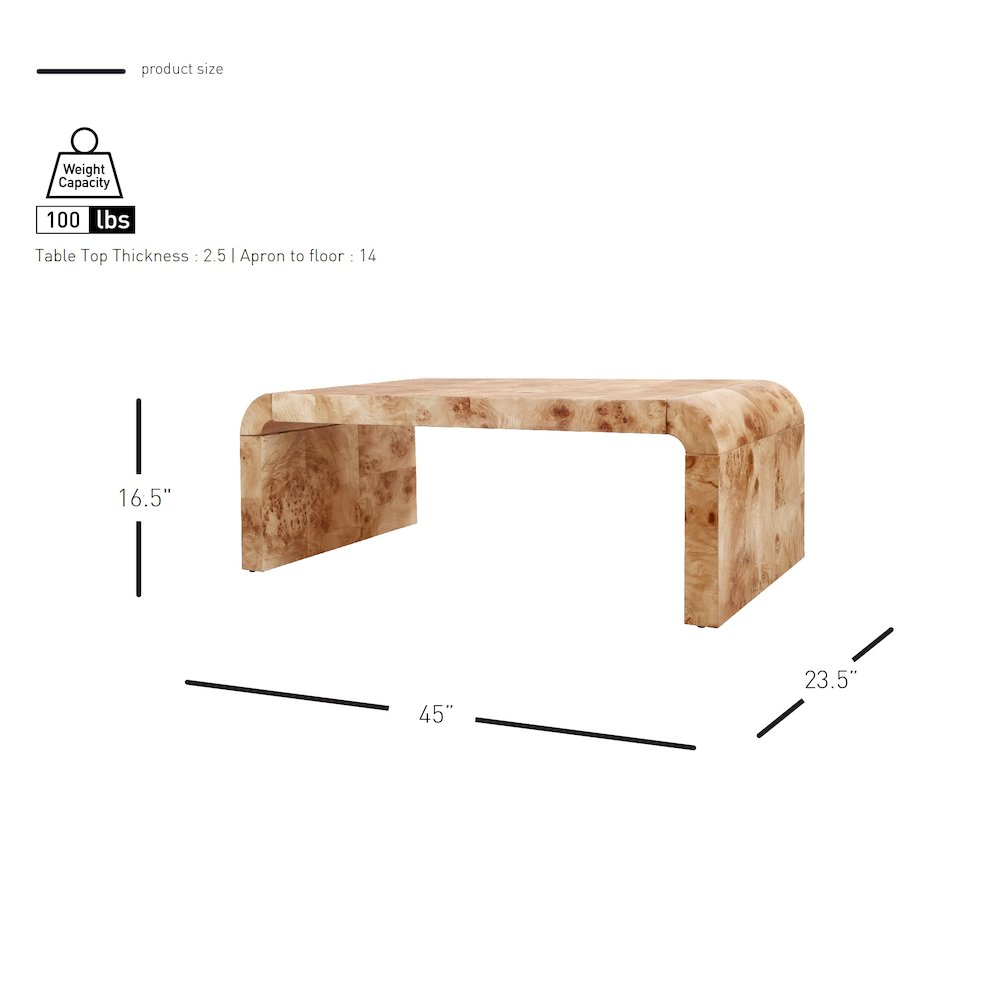 Adriel Burl Wood Coffee Table. Picture 8