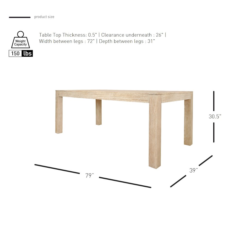 Covington 79" Dining Table. Picture 6