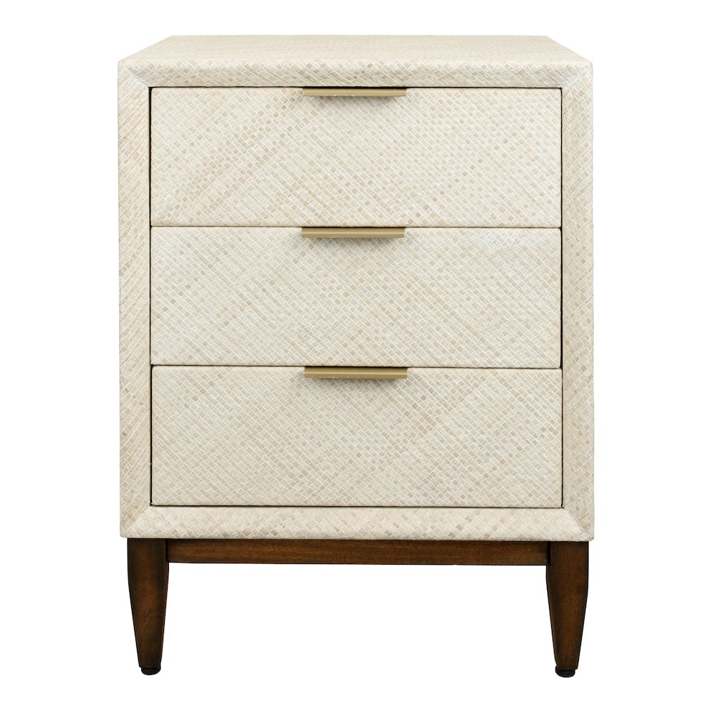 Brinley Nightstand/Side Table 3 Drawers Walnut Legs. Picture 2