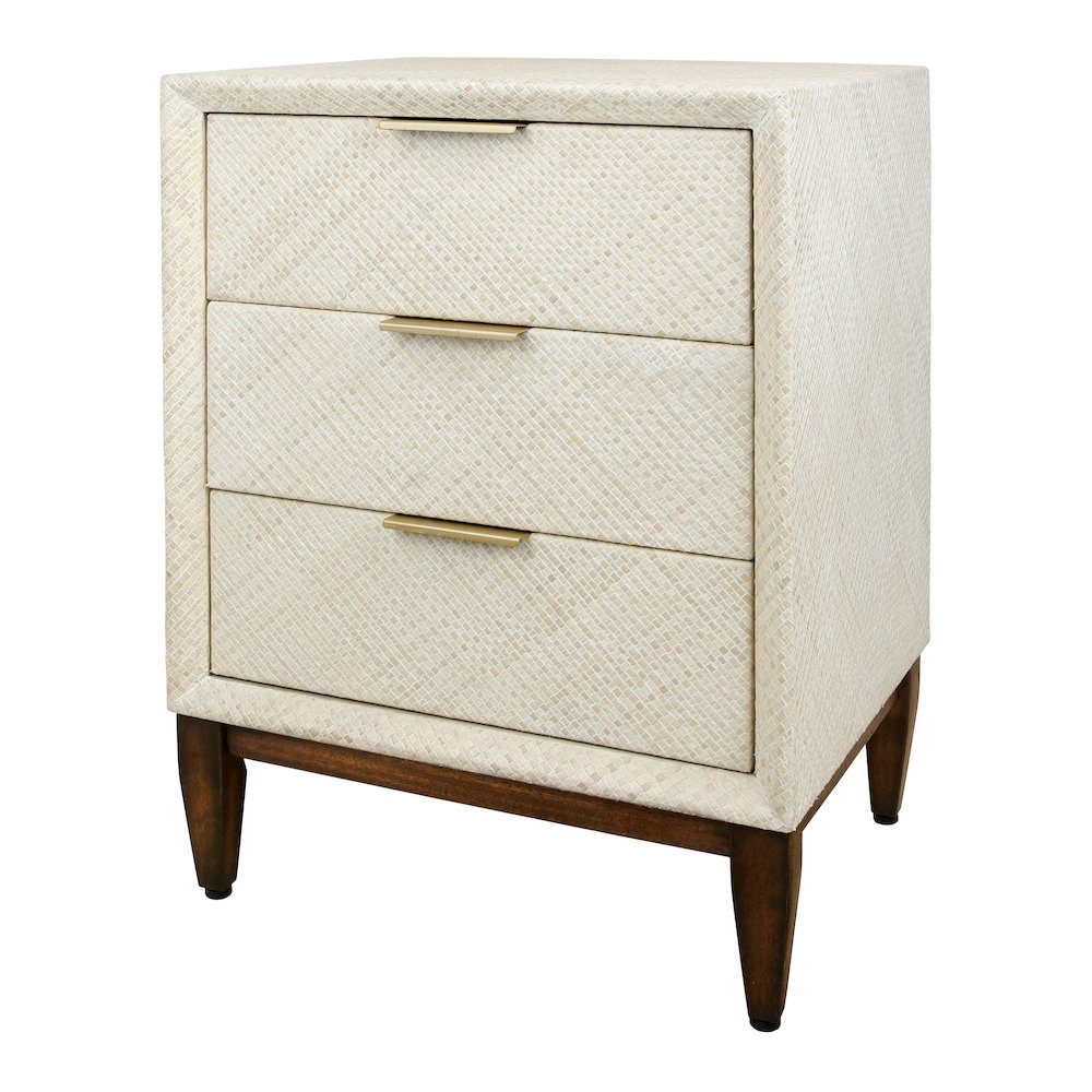 Brinley Nightstand/Side Table 3 Drawers Walnut Legs. Picture 1