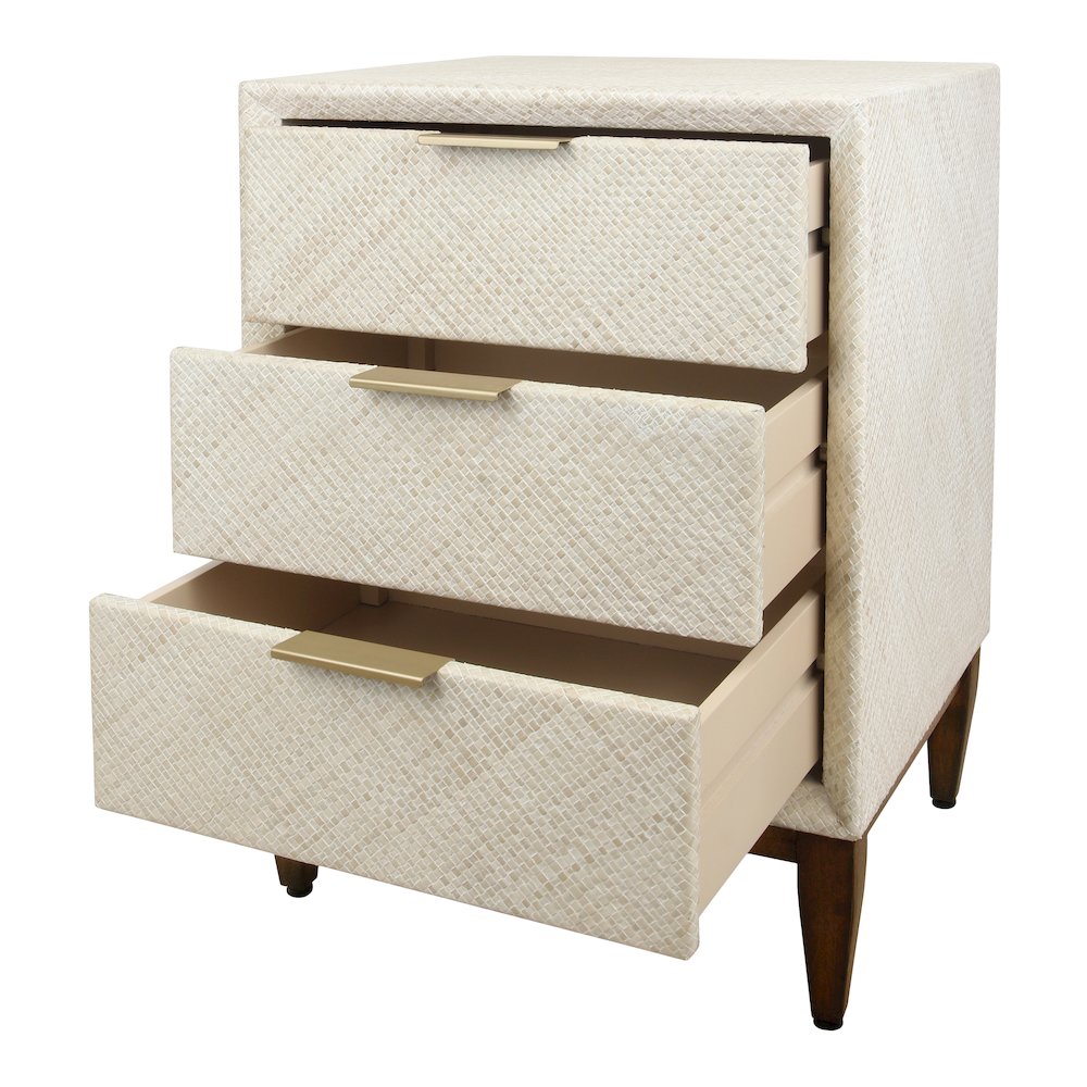 Brinley Nightstand/Side Table 3 Drawers Walnut Legs. Picture 7