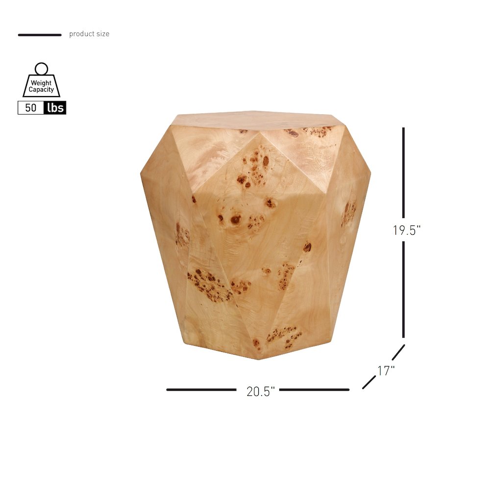 Malva Burl Wood Side/End Table. Picture 8