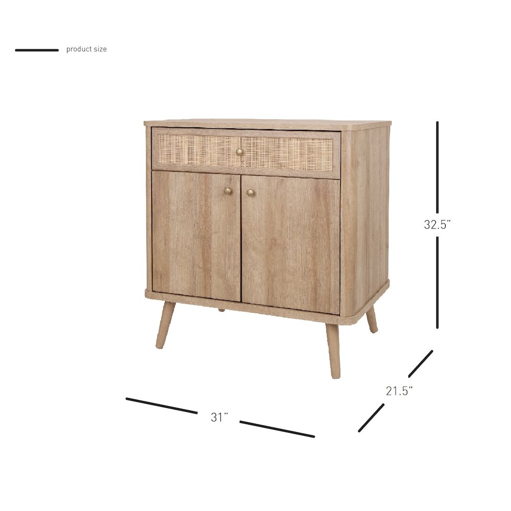 Thelma KD Rattan Small Cabinet 1 Drawer + 2 Doors. Picture 11