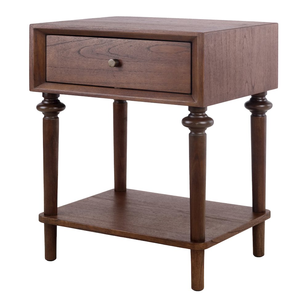 Romilda 1-Drawer Accent Table - Walnut. Picture 1