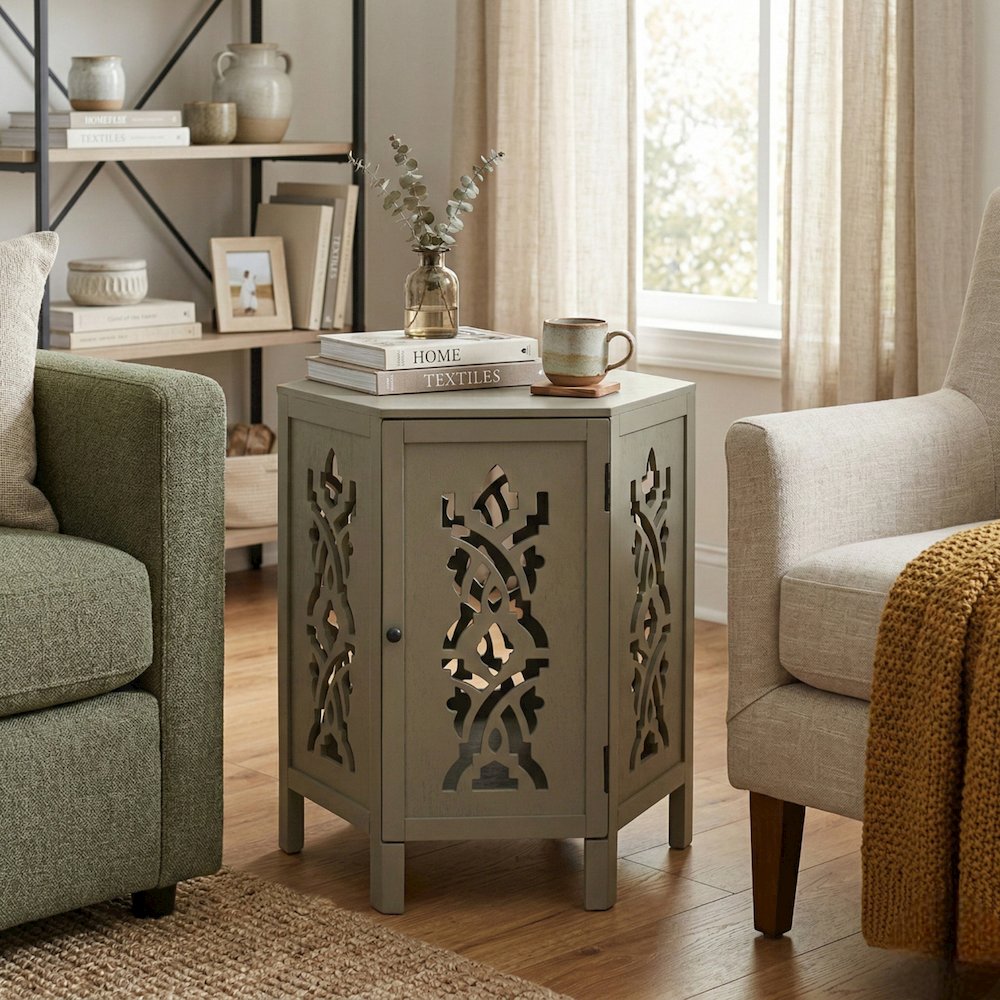 Seema Accent Table - Sage Green. Picture 2