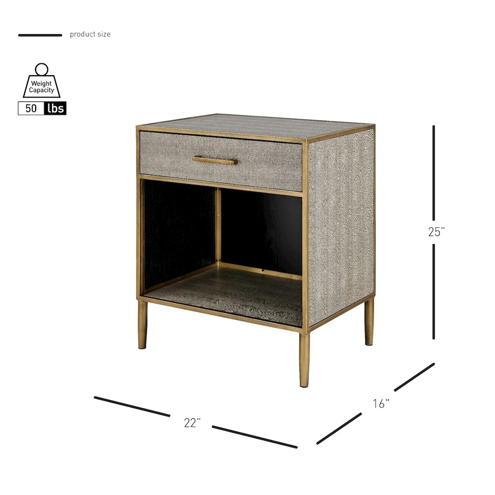 Arista Faux Shagreen Side/ End Table. Picture 11