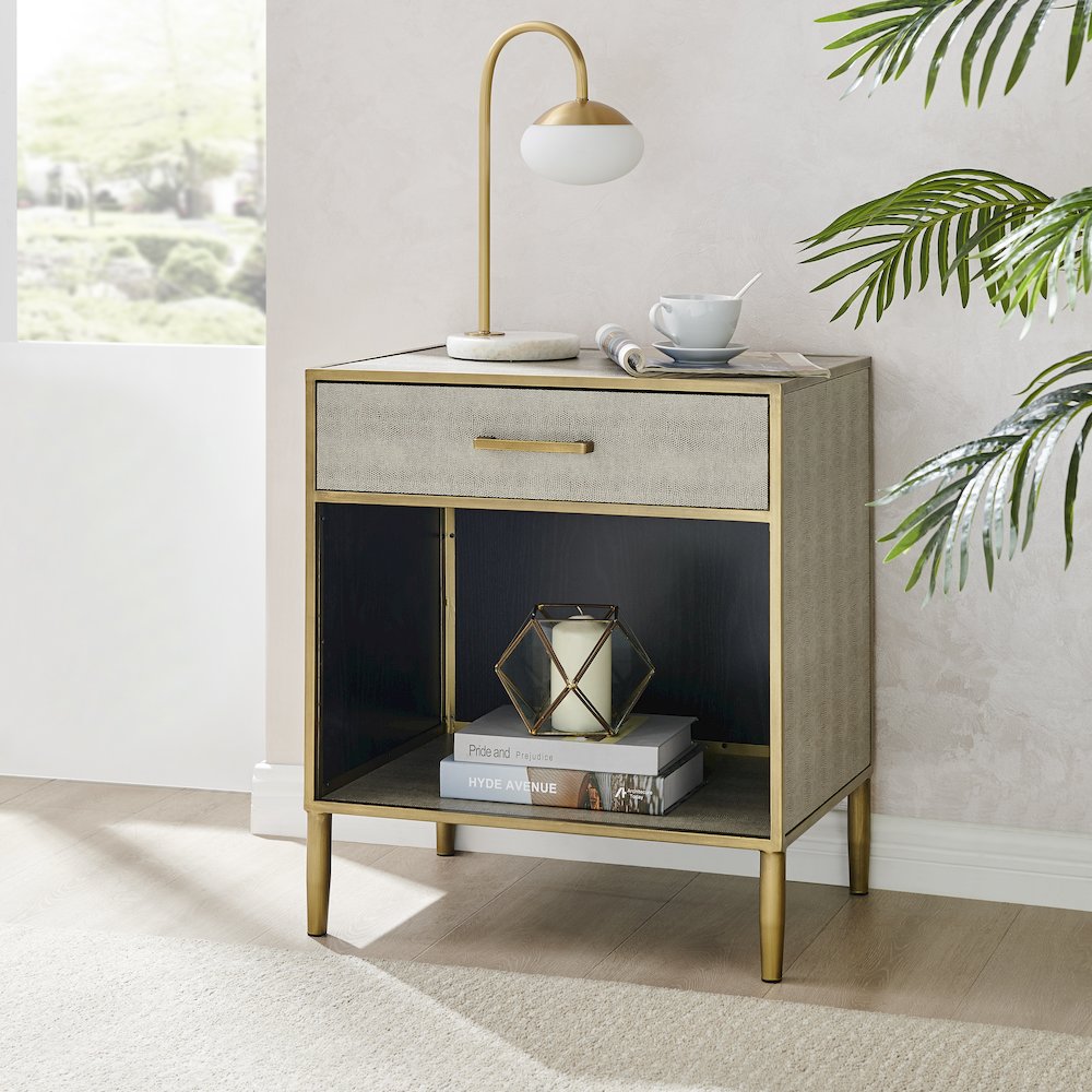Arista Faux Shagreen Side/ End Table. Picture 12