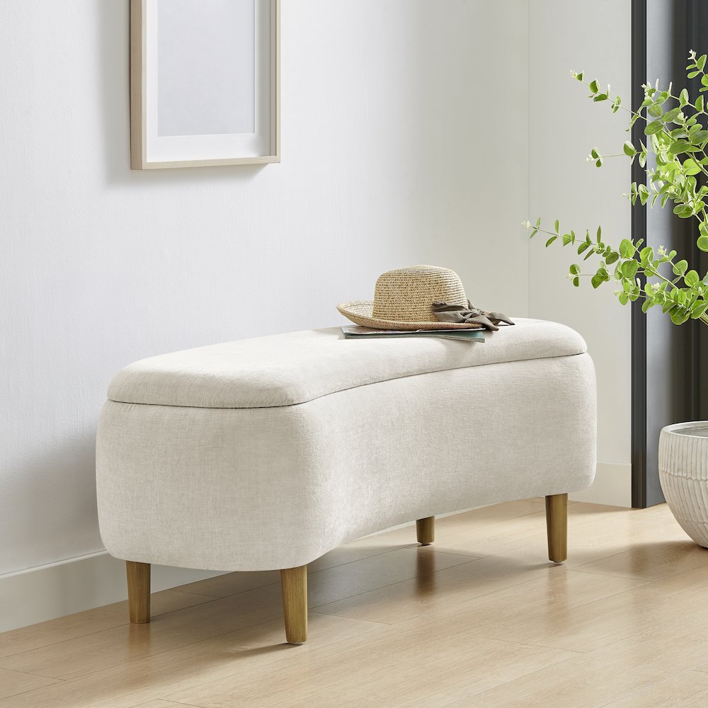 Leony Chenille Storage Bench. Picture 10