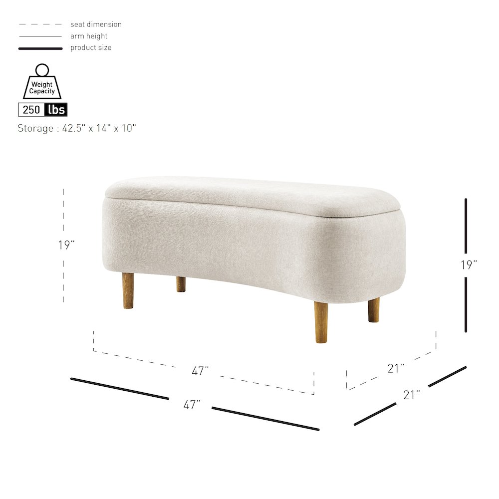 Leony Chenille Storage Bench. Picture 11