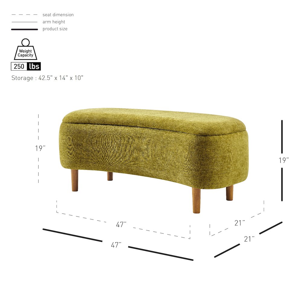 Leony Chenille Storage Bench. Picture 11