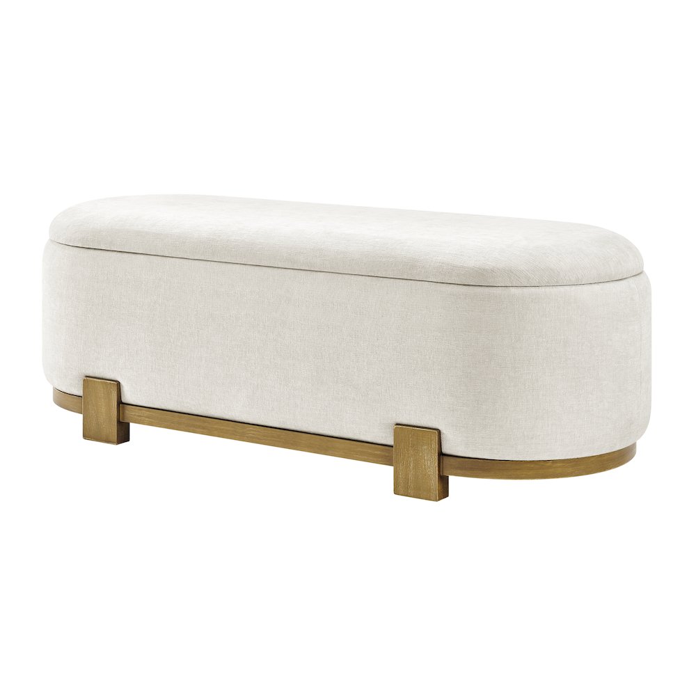 Ayleen Chenille Storage Bench. Picture 1