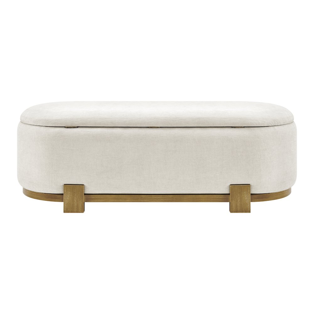 Ayleen Chenille Storage Bench. Picture 4