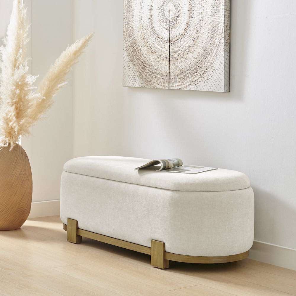 Ayleen Chenille Storage Bench. Picture 10