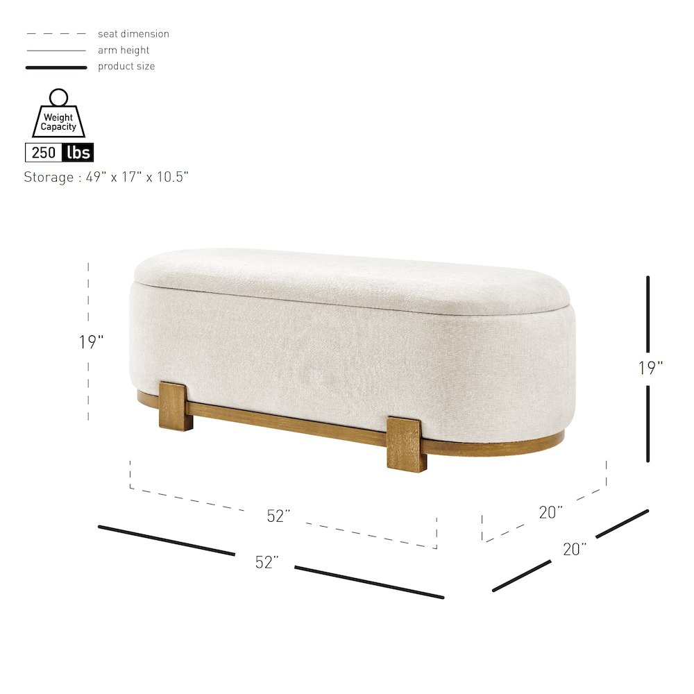 Ayleen Chenille Storage Bench. Picture 11