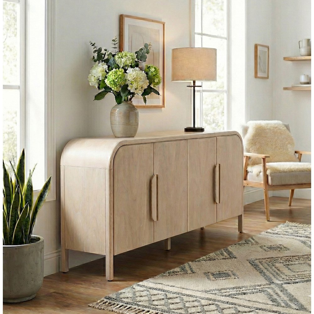Serenia 4-Door Buffet - Weathered Sand. Picture 11