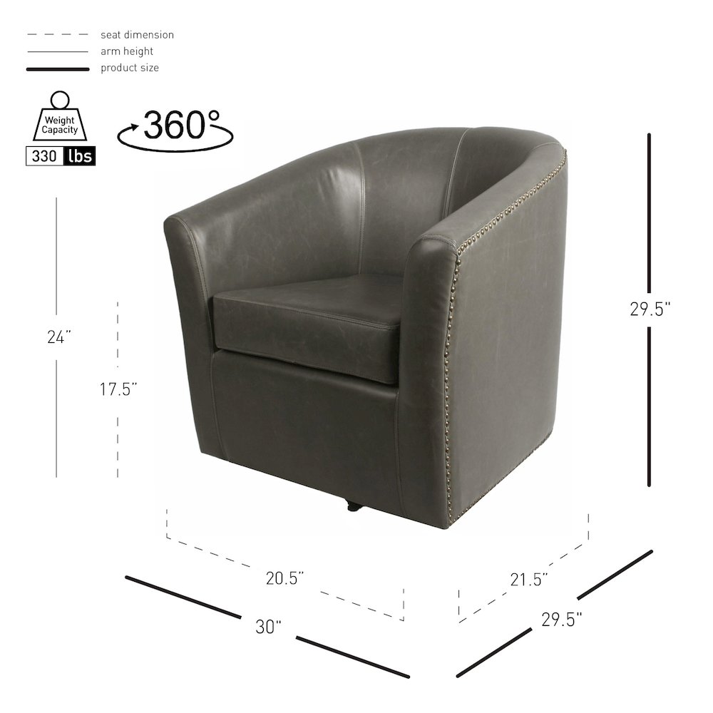 Ernest Bonded Leather Swivel Chair. Picture 7