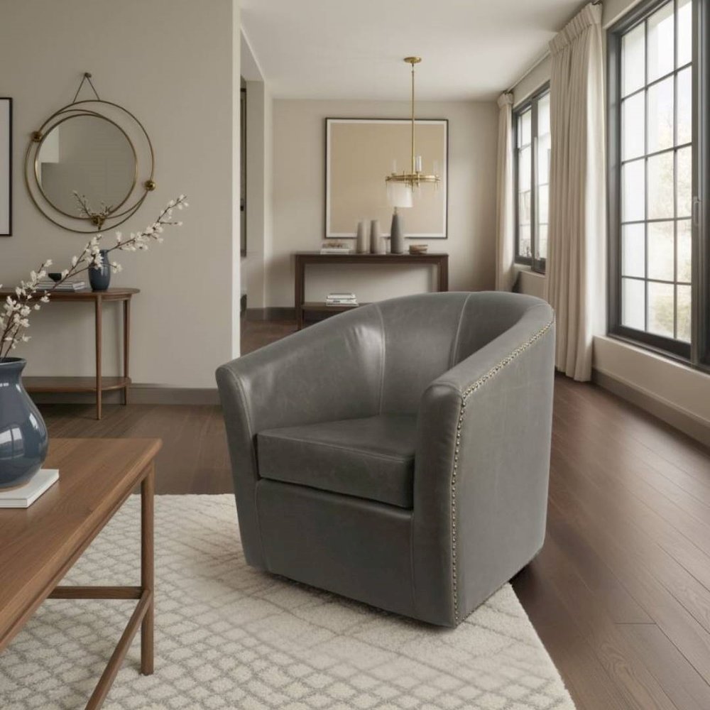 Ernest Bonded Leather Swivel Chair. Picture 6