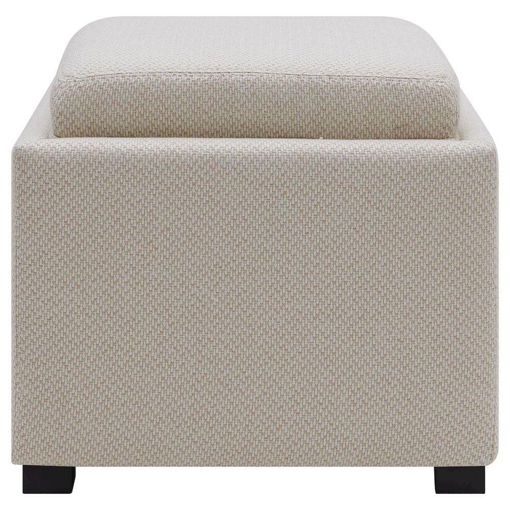 Cameron Fabric Square Storage Ottoman w/ tray. Picture 1