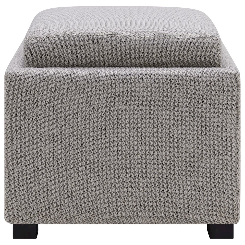 Cameron Fabric Square Storage Ottoman w/ tray. Picture 1