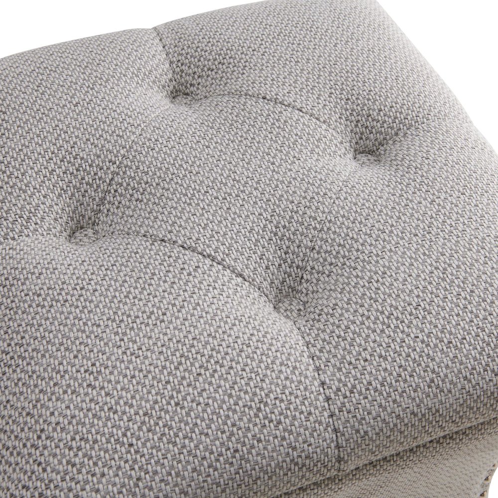 Amelia Fabric Nailhead Tufted Storage Ottoman. Picture 3