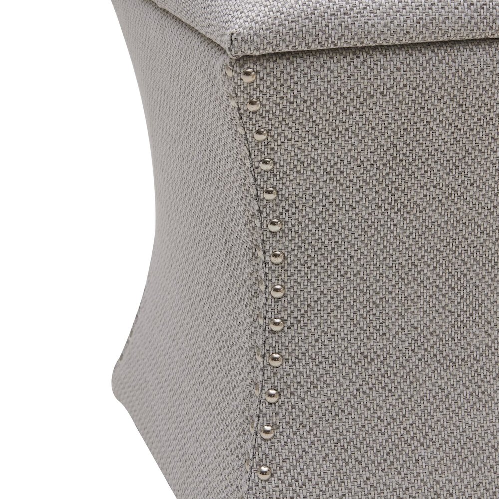 Amelia Fabric Nailhead Tufted Storage Ottoman. Picture 2