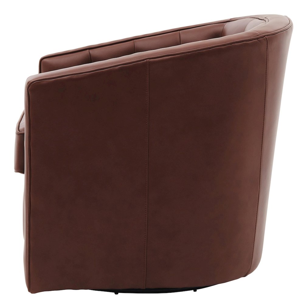 Walsh Top Grain Leather Swivel Accent Arm Chair. Picture 2