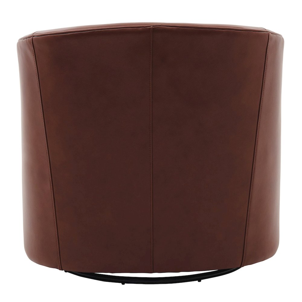 Walsh Top Grain Leather Swivel Accent Arm Chair. Picture 3