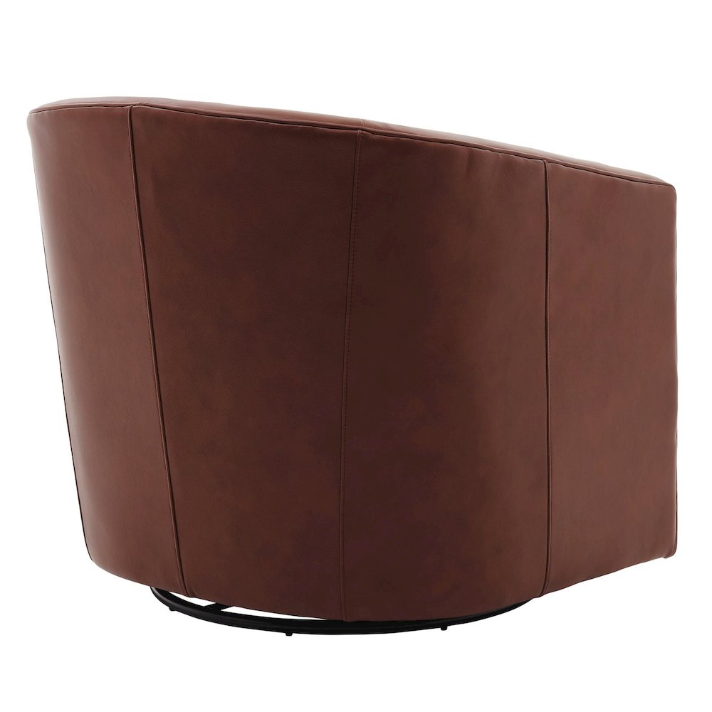 Walsh Top Grain Leather Swivel Accent Arm Chair. Picture 4